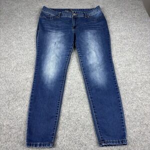 Ariya Jeans Women's 18 Regular Slim Taper Stretch Medium Wash Denim Plus Casual